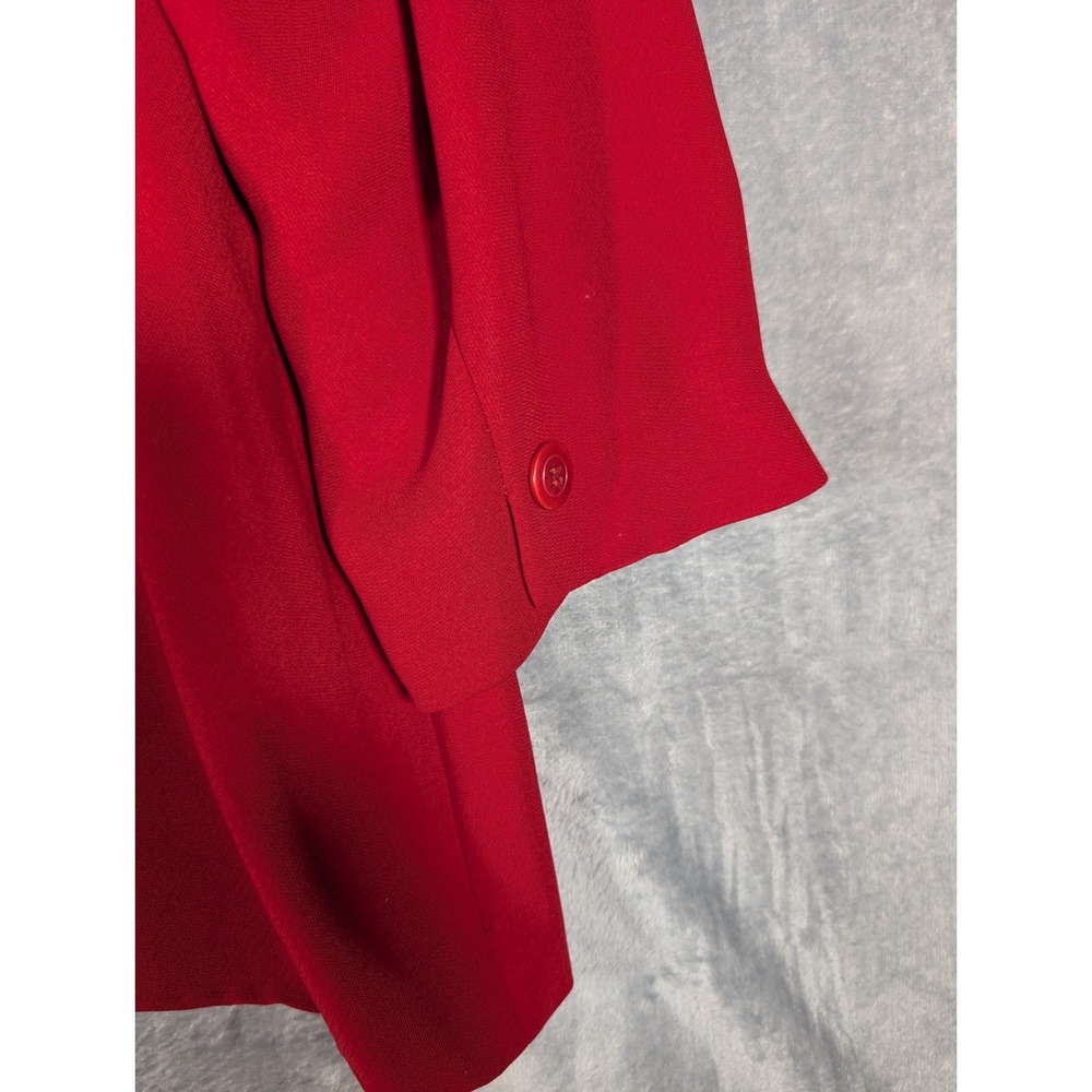 Rena Rowan Red Single Button Blazer Jacket Notch Lapel Career Plus Size 20W - Picture 8 of 14